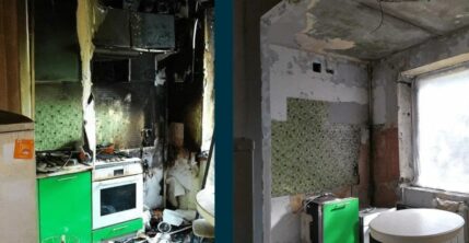 Клининг кухни после пожара