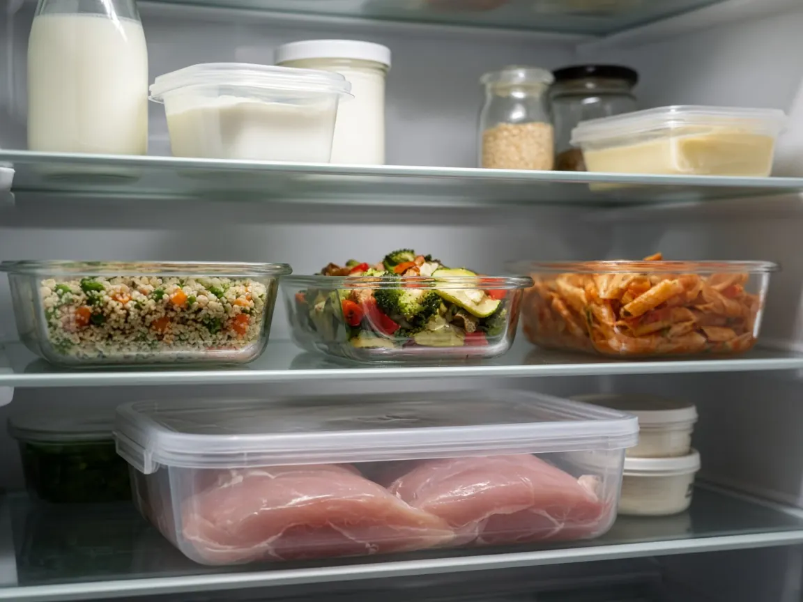 Полки холодильника с продуктами по зонам хранения